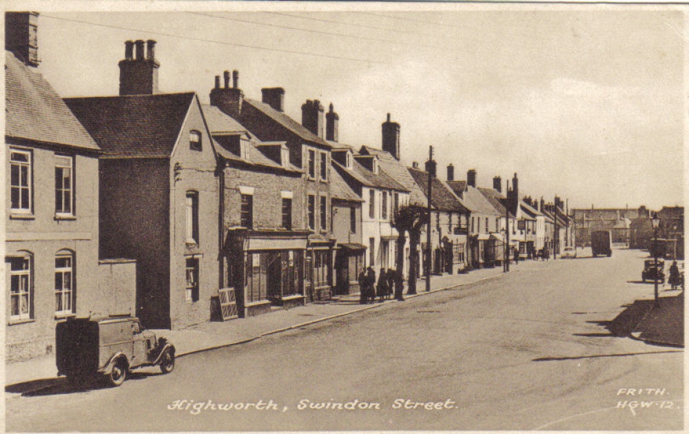 Photograph of Swindon street, Highworth, Wiltshire in the 1950's