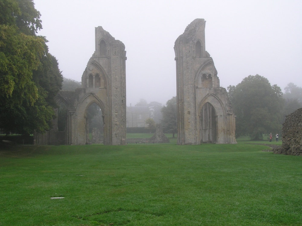 Glastonbury Abbey in Somerset in the early morning. photo by Yvonne S. Slonaker