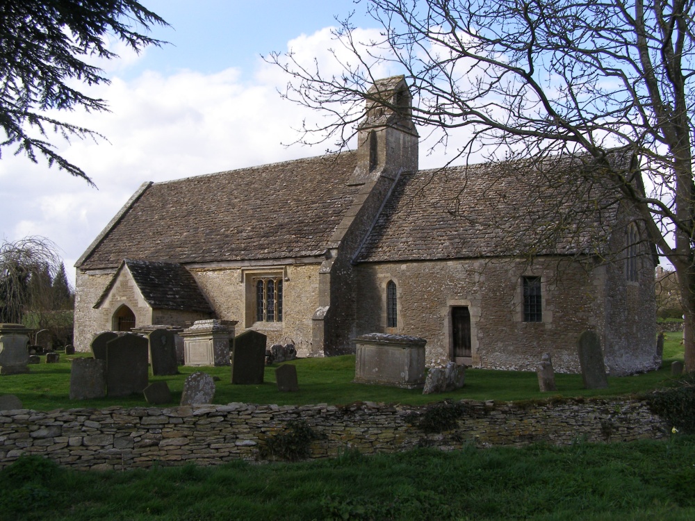 Photograph of Ampney St. Mary Church, Ampney Crucis, Gloucestershire.  A 15th century Norman Church.