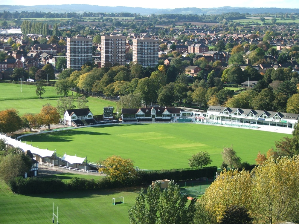 Worcestershire Cricket Ground from Cathedral Spire