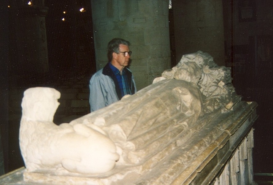 Tomb of King Athelstan inside Malmesbury Abbey, Wiltshire.