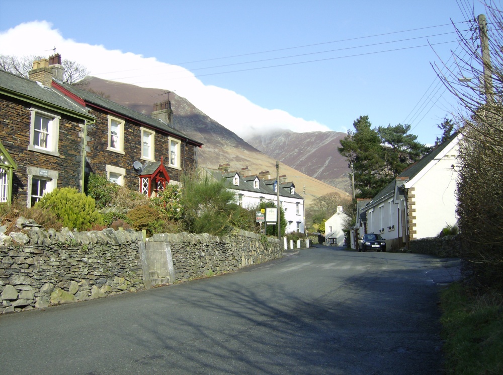 Photograph of Threlkeld, Cumbria. Blencathra wreathed in a thin layer of cloud. Image taken 17-02-07