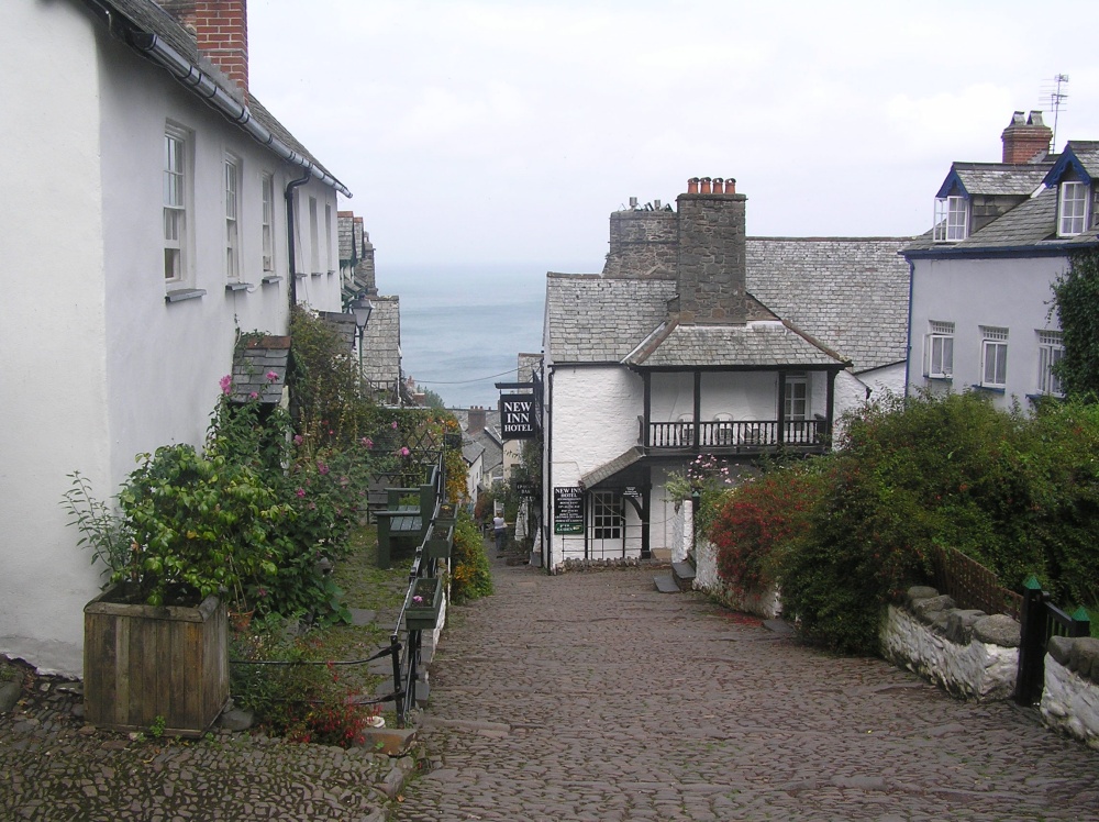 Clovelly, Devon, looking down the main street
