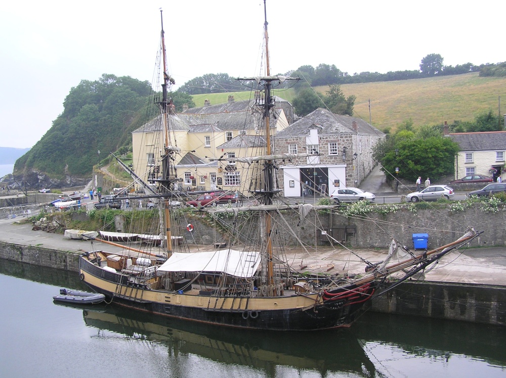 Tall ship at Charlestown, near St Austell, Cornwall