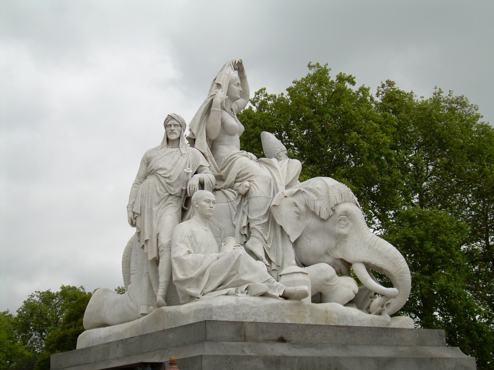 Corner sculpture of Prince Albert Memorial, London