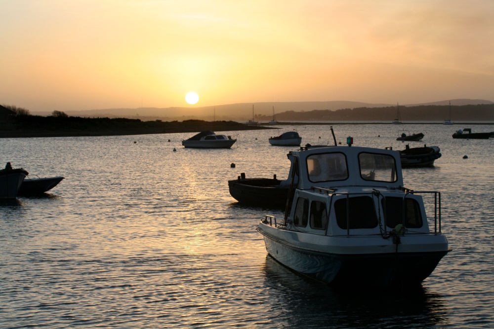 Sunrise over the Isle of Wight, looking from Keyhaven, Hampshire