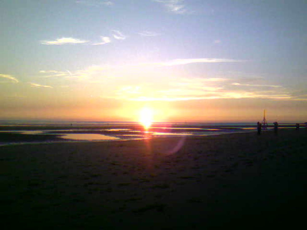 Sunset on crosby beach, Merseyside