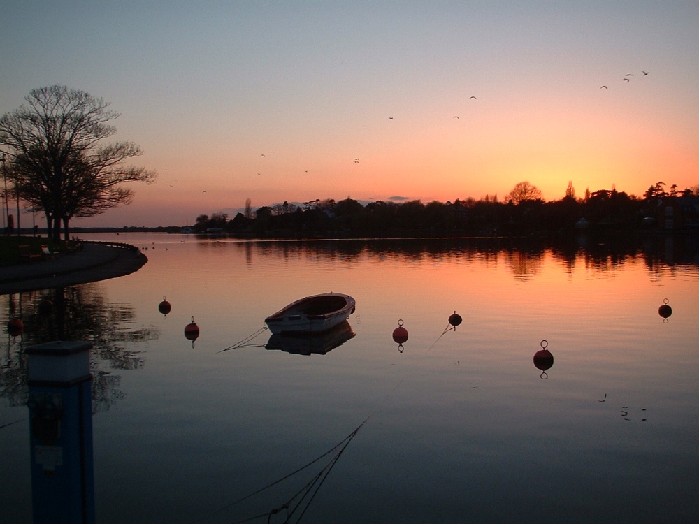 Photograph of Sunset over Oulton Broad on the Norfolk Broads