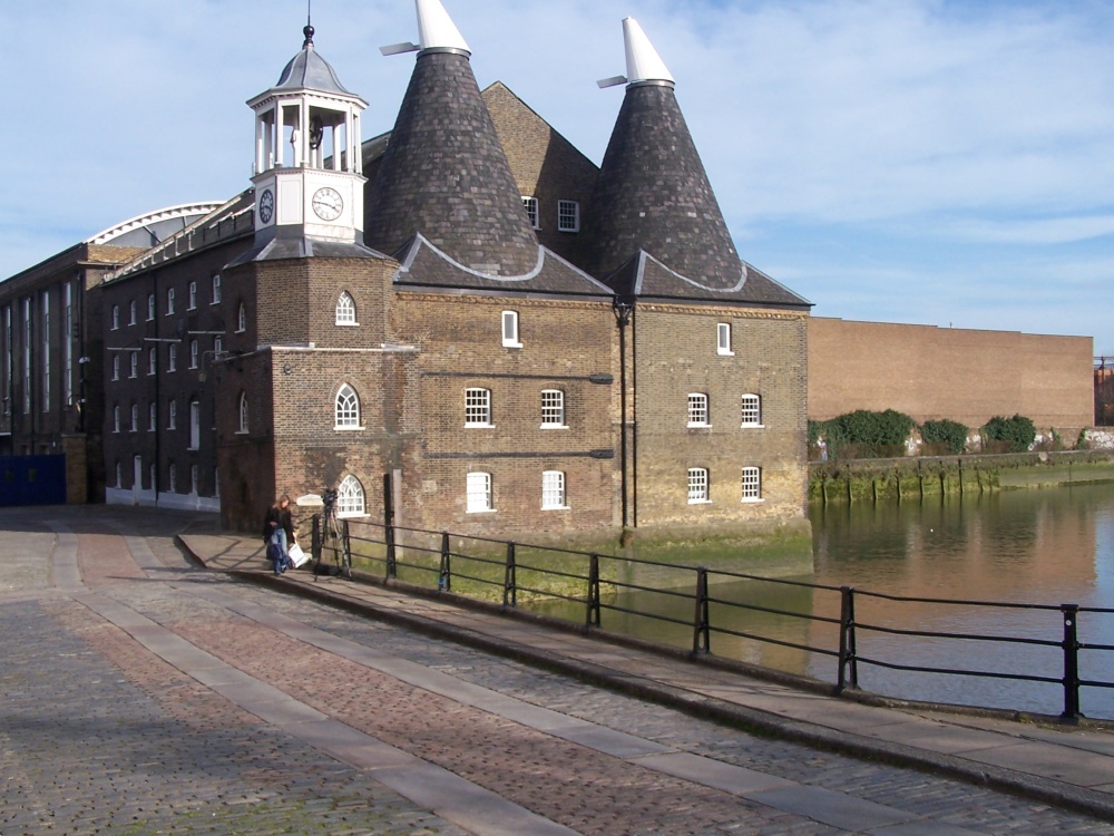 Photograph of Bow, London E3. The Three Mills Island. The clock mill built 1817.