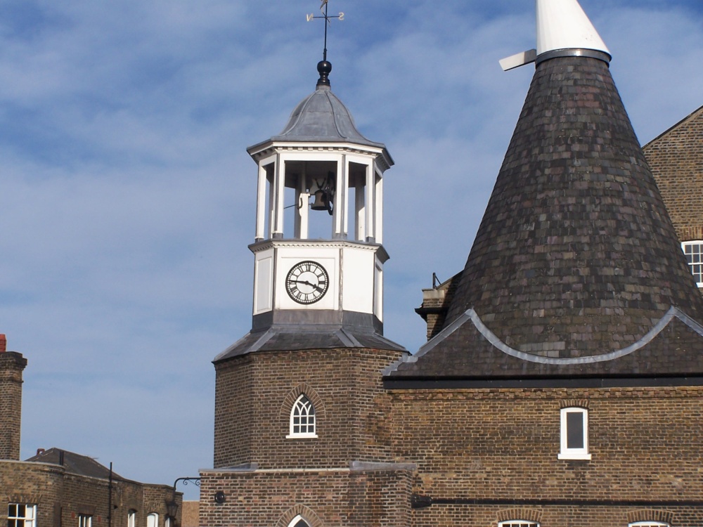 Bow, London E3. The Three Mills Island. The clock mill built 1817.