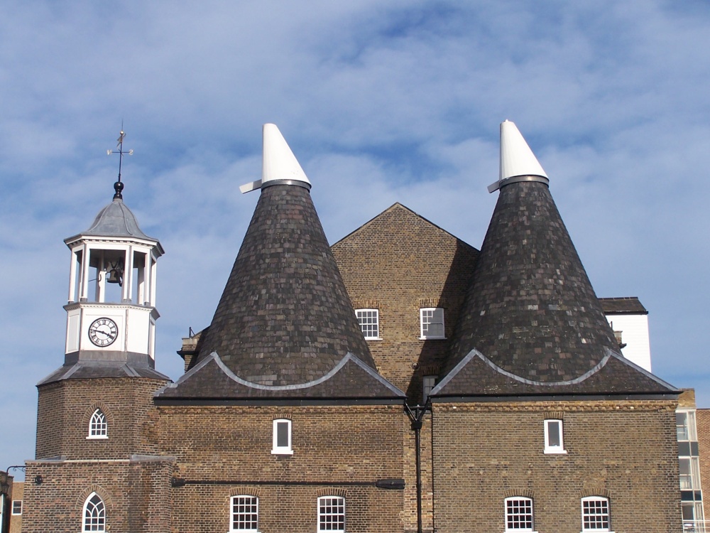 Bow, London E3. The Three Mills Island. The clock mill built 1817.
