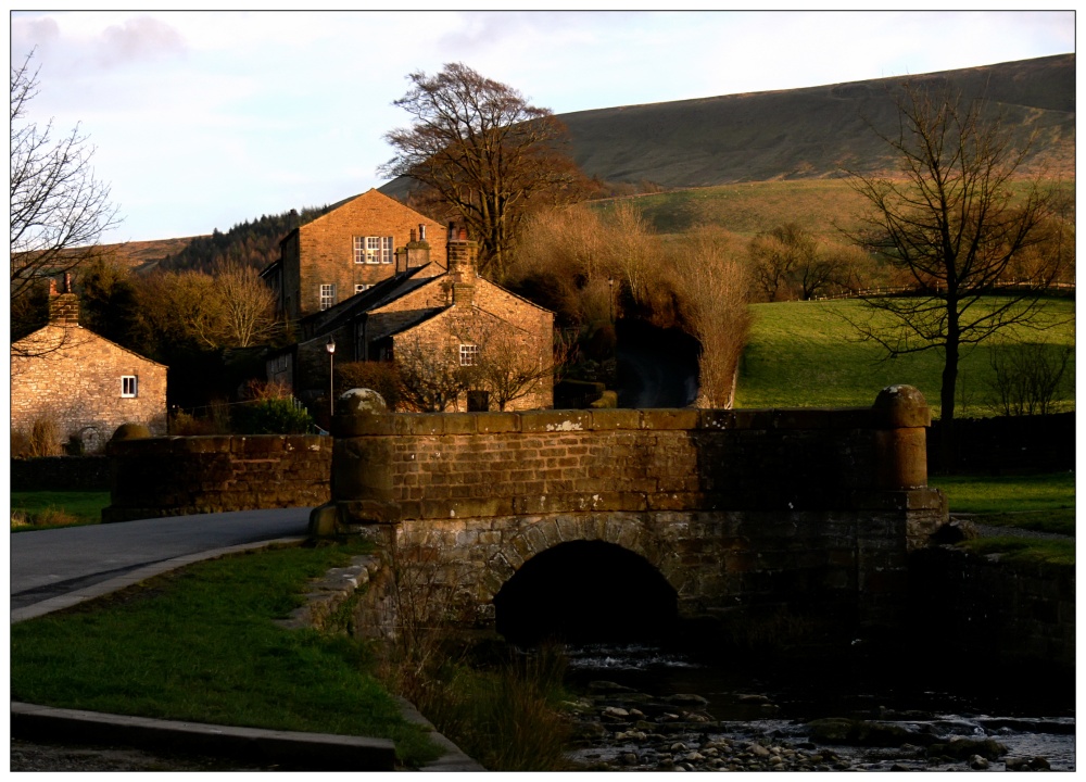 Downham Village Lancashire, with Pendle Hill in the Background