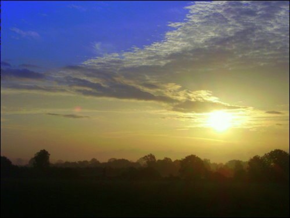 View across the fields from Lancelot Court, Slimbridge.