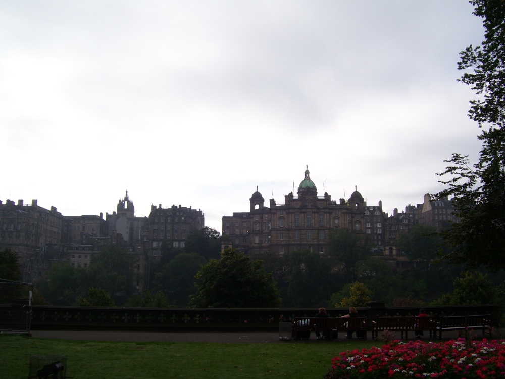 Royal Mile from East Princes St Gardens, Edinburgh, Midlothian