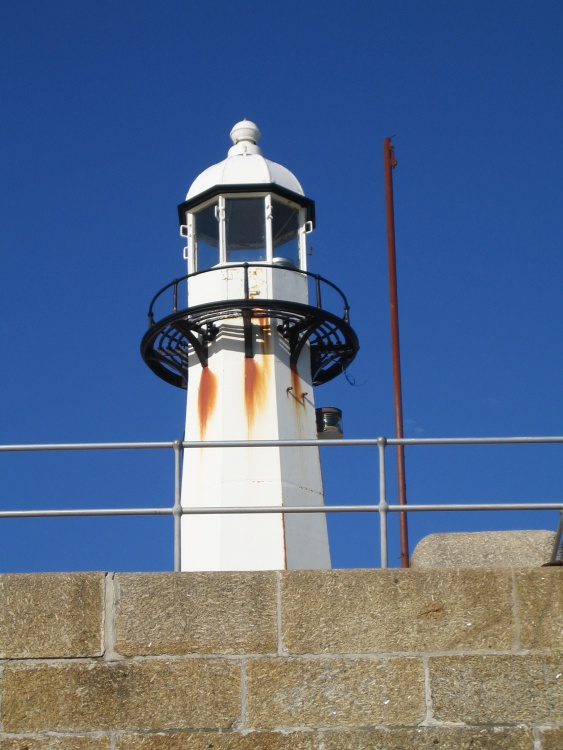 Lighthouse on Smeaton's Pier.  St. Ives, Cornwall.
