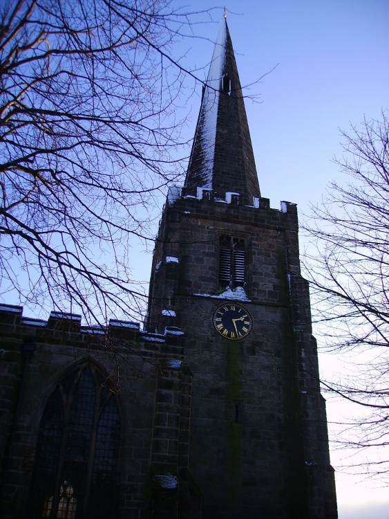 Sawley church in the snow. Sawley, Derbyshire