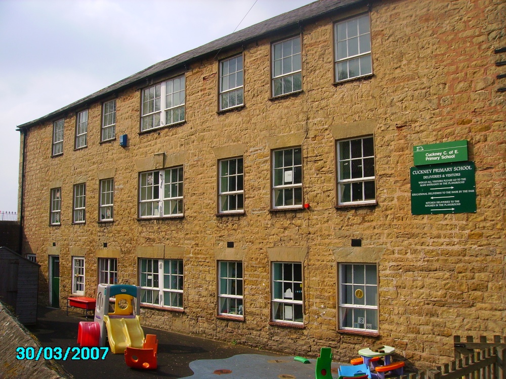 Cuckney in Notts. - The school close to the lake it was a water mill before becoming a school.