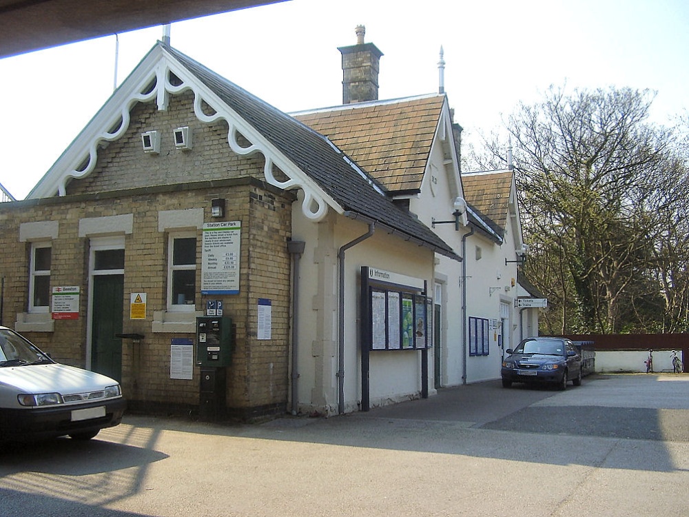 The ticket office and car park, Beeston railway station, Beeston, Nottingham.