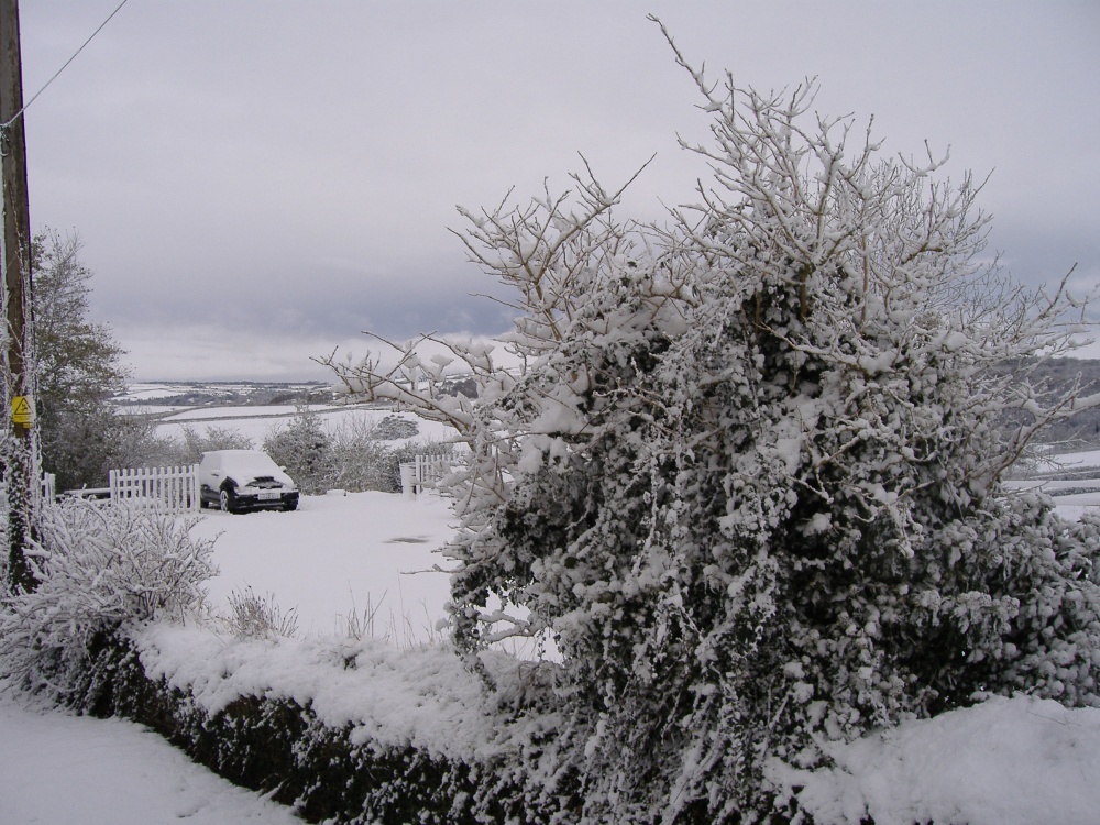 Portgate, Devon, after a snowfall in 2006 just outside the Harris Arms