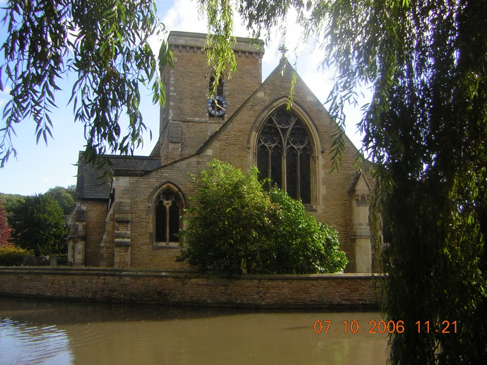 Photograph of St Mary's church, Welton, East Yorkshire, from the pond area of the car park