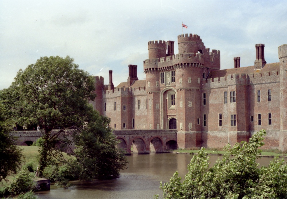 Photograph of Herstmonceux Castle, East Sussex. Taken in 1986