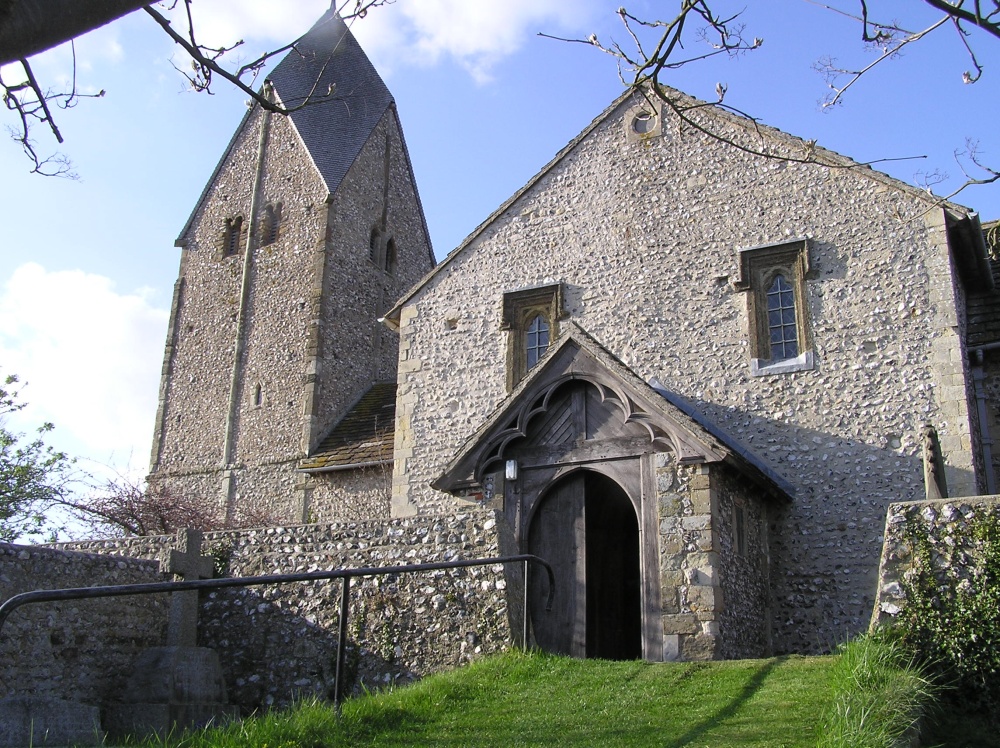 Sompting Parish Church (built by the Saxons) Three miles NE of Worthing, Sussex