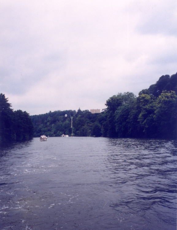 Nancy Astor's Cliveden, north of Taplow, Buckinghamshire, viewed from the Thames in 1991.