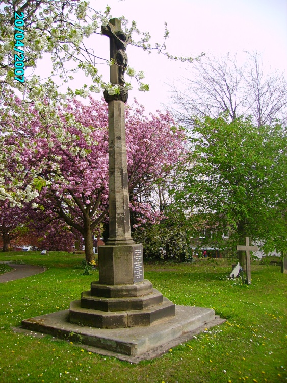 War memorial in the church grounds in North Wheatley, Nottinghamshire.