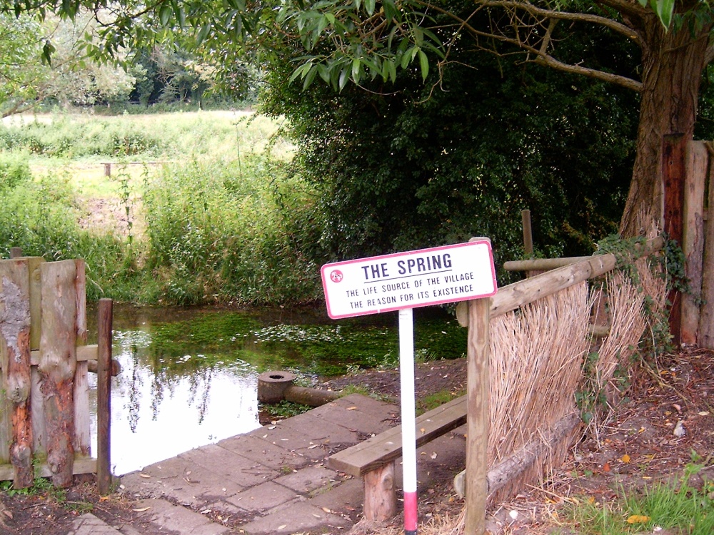 The Spring at Iceni Village, Cockley Clay, the reason for the village's existence. photo by Sue Lepage