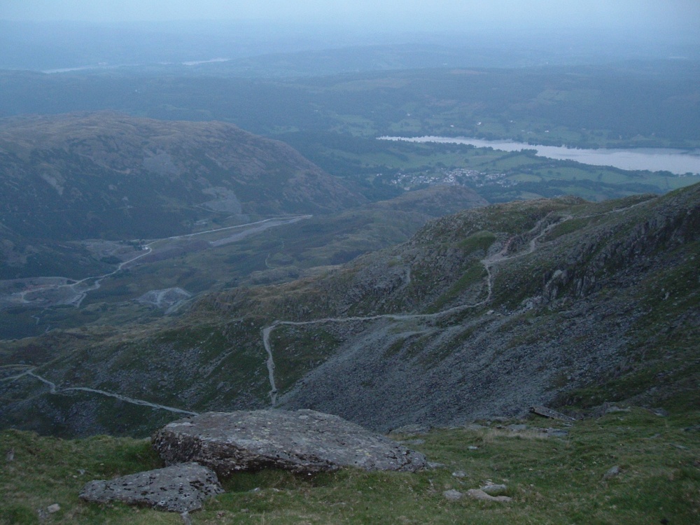 The path down to Coniston from the summit of the 