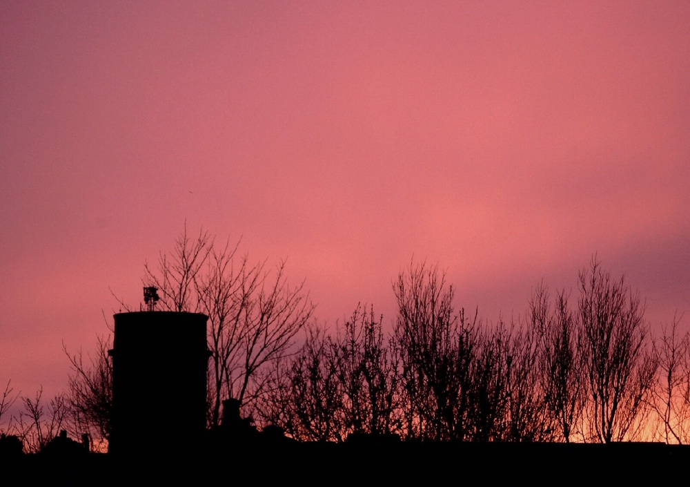 Flaming sky over Blackpool Water Tower - November 2006