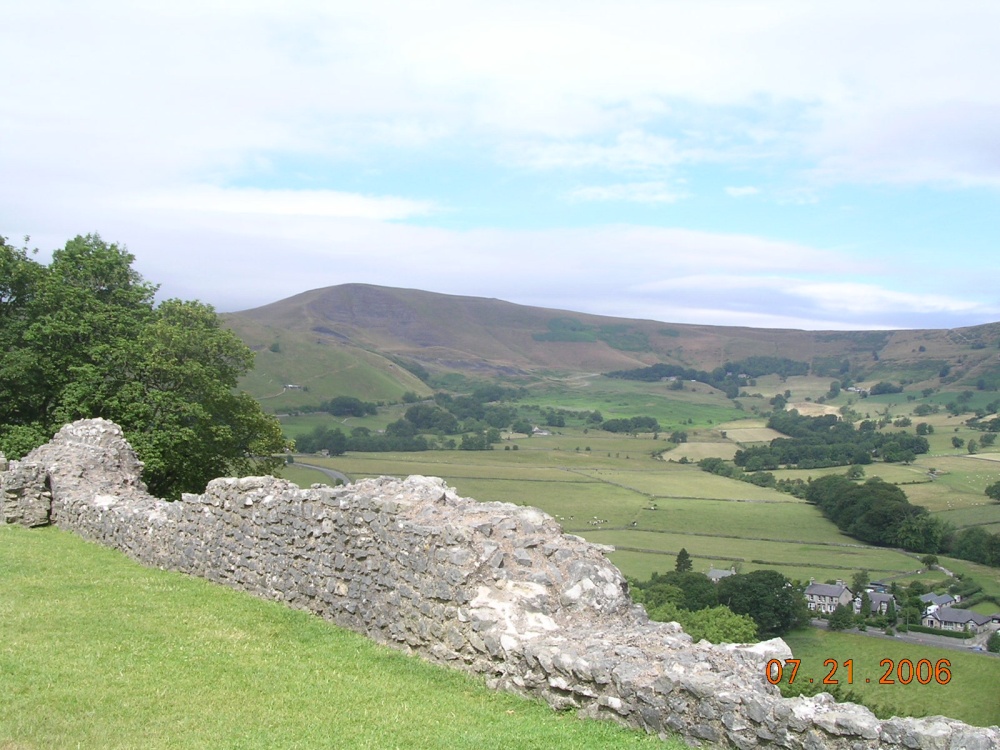 View of Mam Tor from Peveril Castle, Castleton, Derbyshire. - July 06.