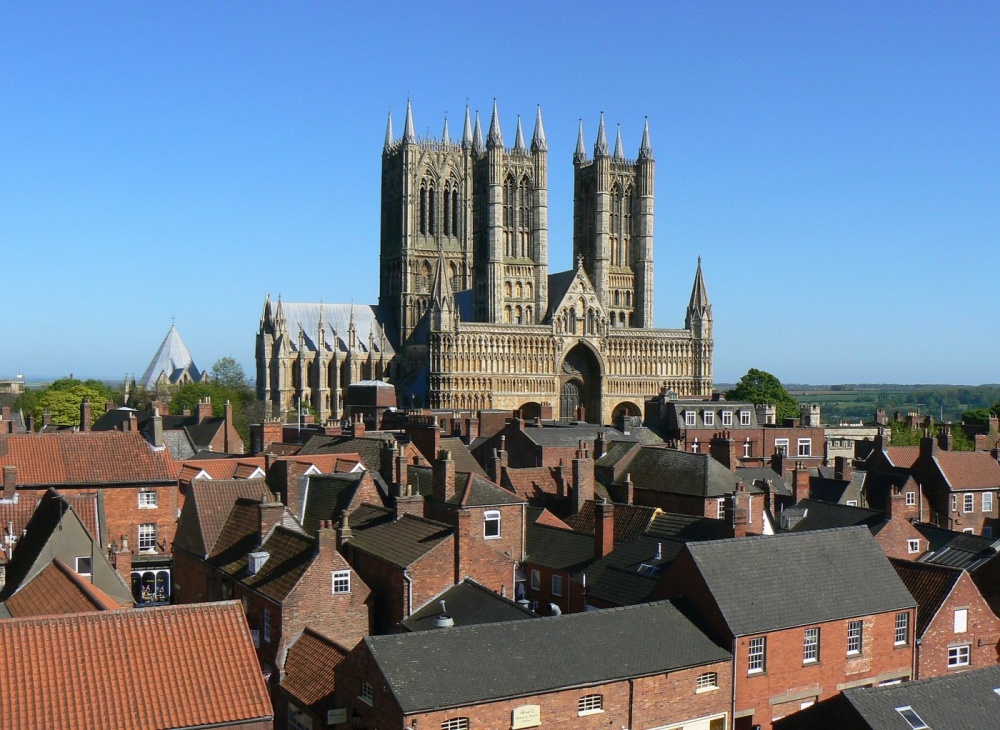 Photograph of A lovely sunny day at Lincoln, and the famous view of the wonderful cathedral