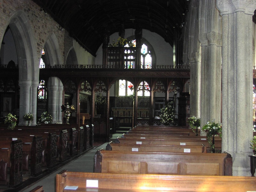 Photograph of Inside St Andrews church, Stratton, Cornwall, England