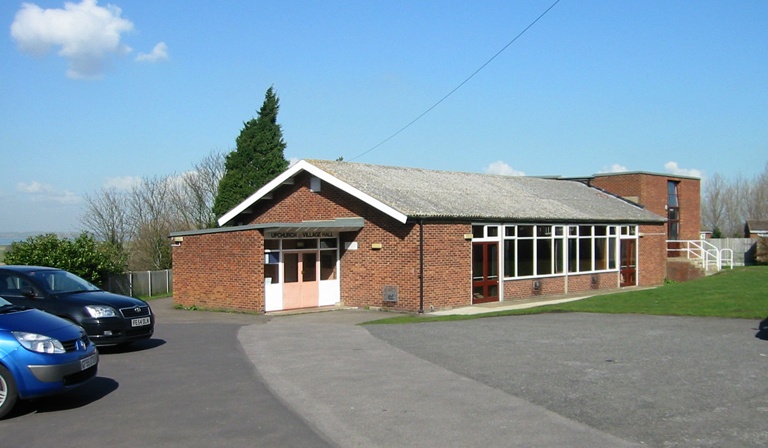 Photograph of Upchurch village hall, next to St Mary's Church. Kent