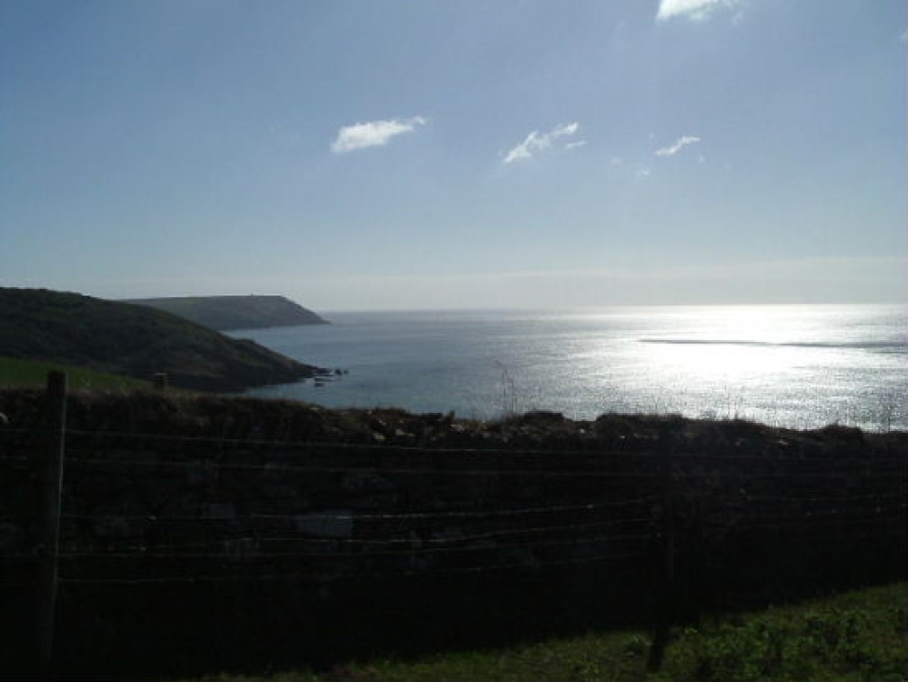 The silver sea on the Cornish coast.