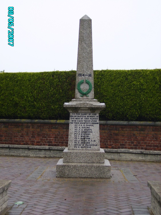 The War Memorial in Harworth in Nottinghamshire