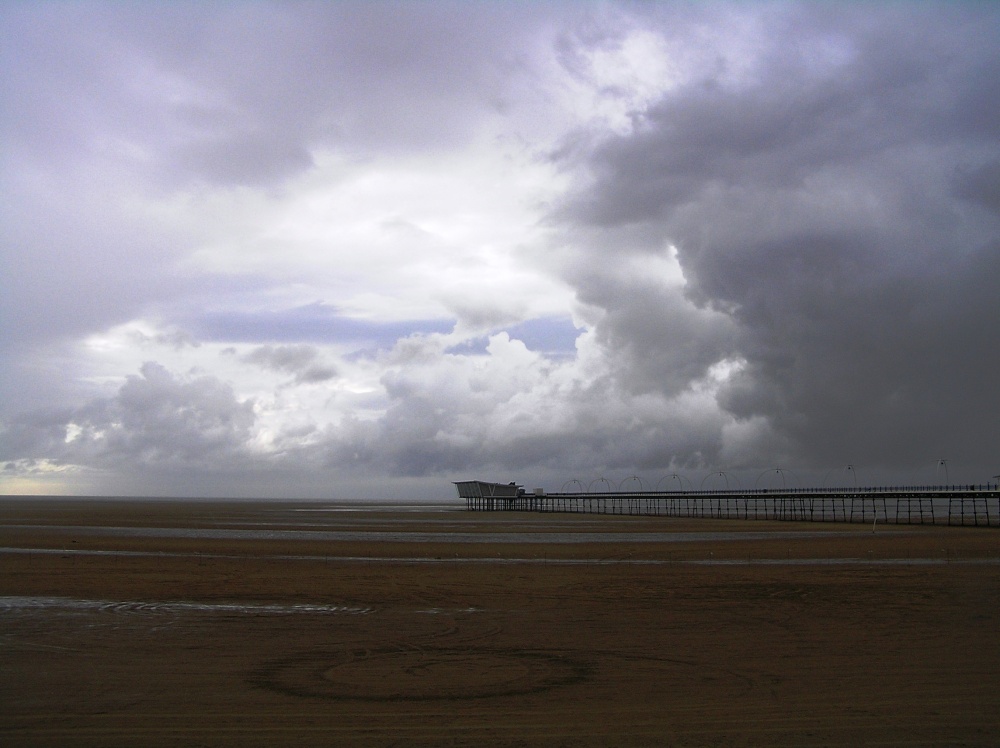 Southport pier, Lancashire, after a downpour. May 2007