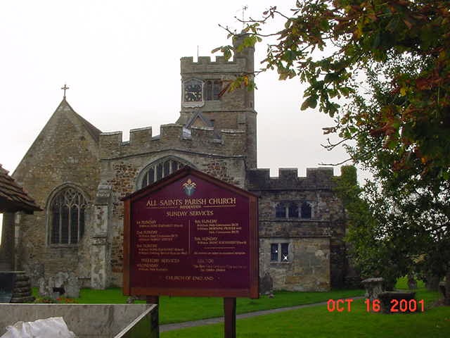 Photograph of All Saints Parish Church, Biddington, Kent, England, founded 1283