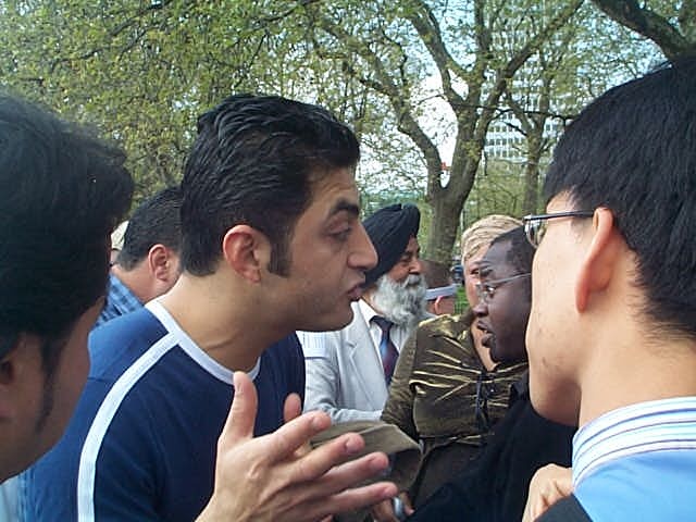 Participant at Speaker's Corner, London photo by Fred Munday