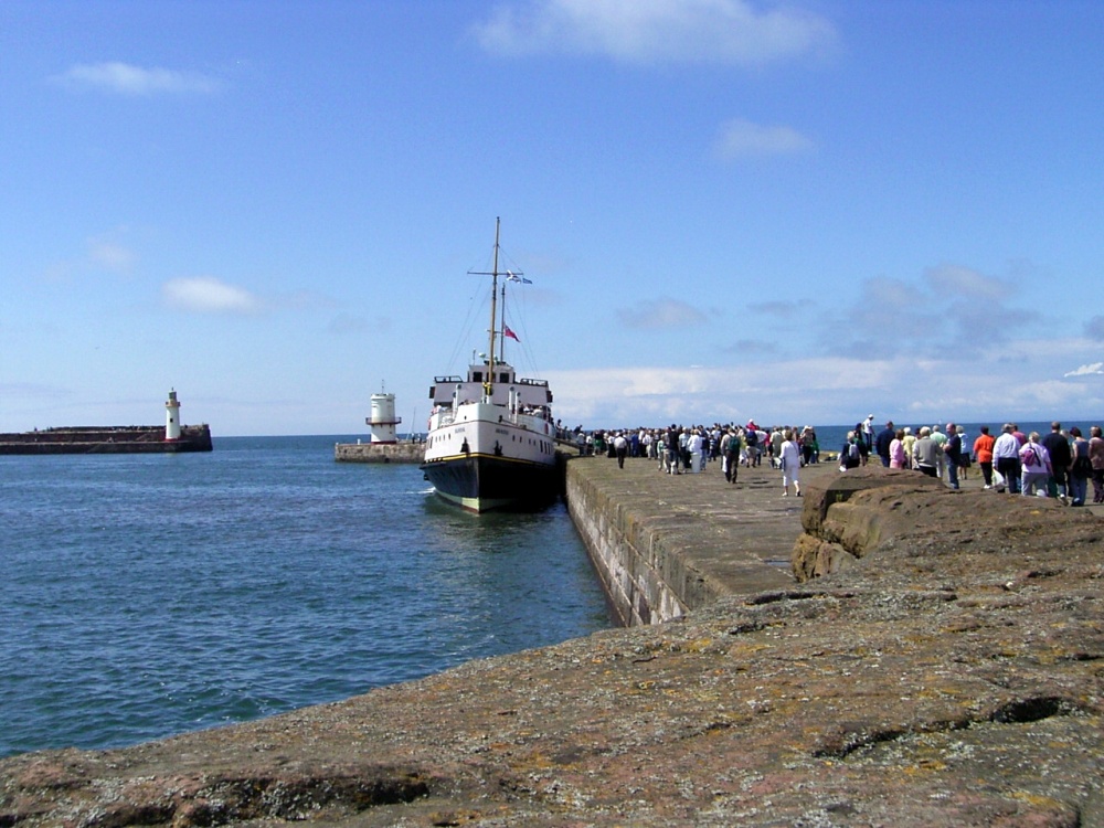 S.S.Balmoral berthed up against north wall. Whitehaven harbour, Cumbria