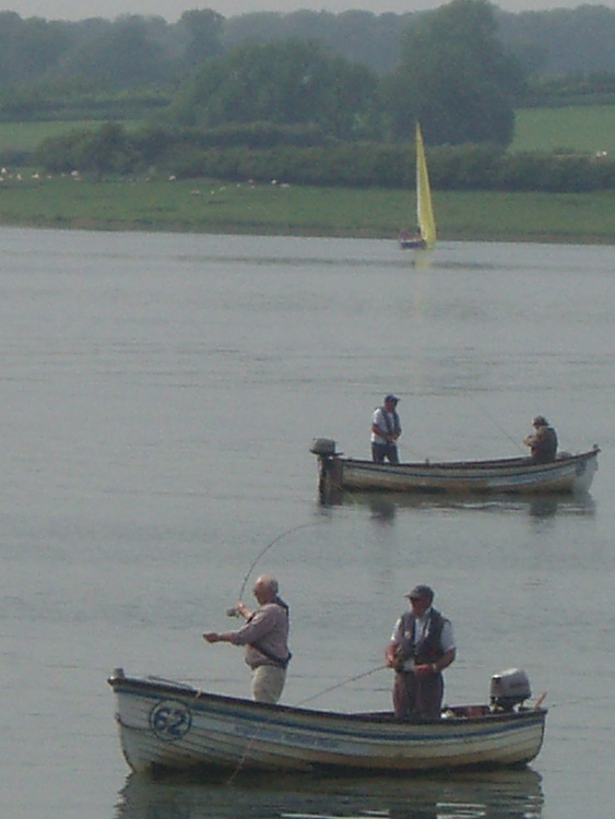 Fisherman taking time out on Rutland Waters