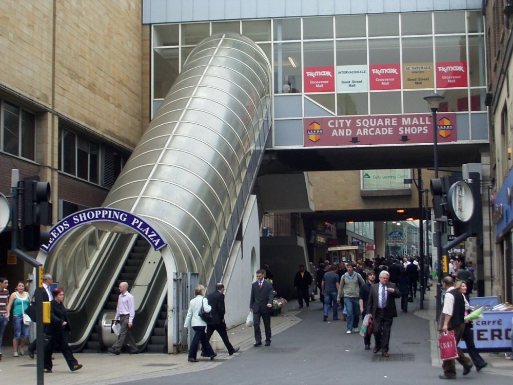 Elevator to the Leeds Shopping Centre.   Boar Lane.