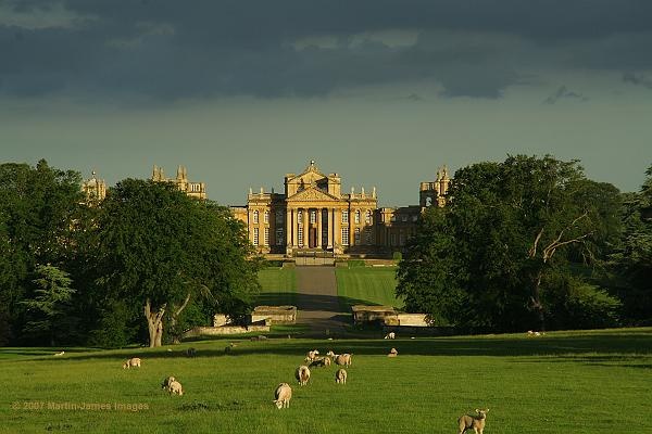Photo of Blenheim Palace from the column of victory, late evening, midsummer