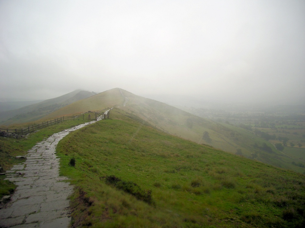 Misty afternoon on Mam Tor
