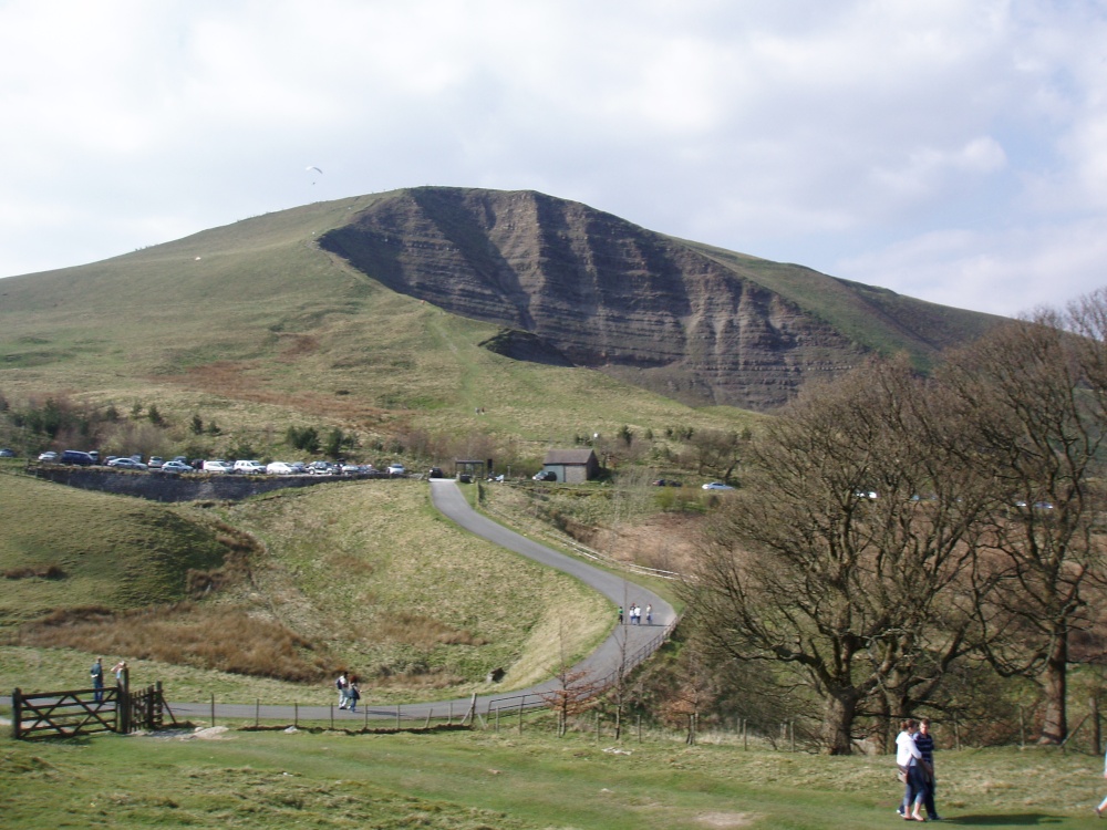A view from Blue John mine looking at Mam Tor