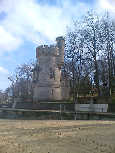 Appley tower and beach, Appley Park, Ryde, Isle of Wight