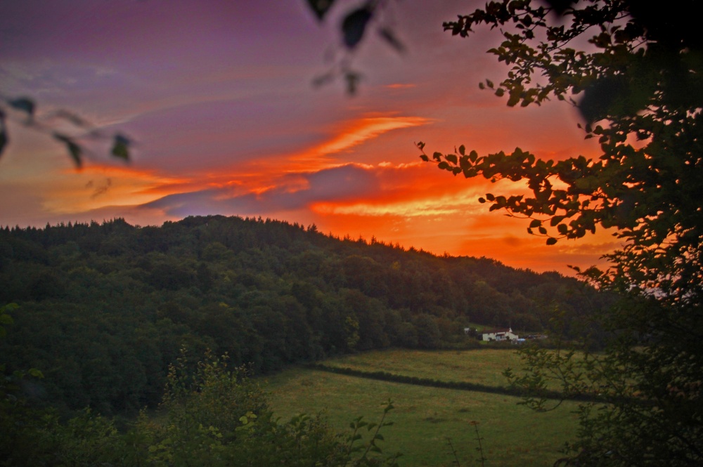 Sunset from King Arthurs cave, Doward, Herefordshire. photo by Jason T