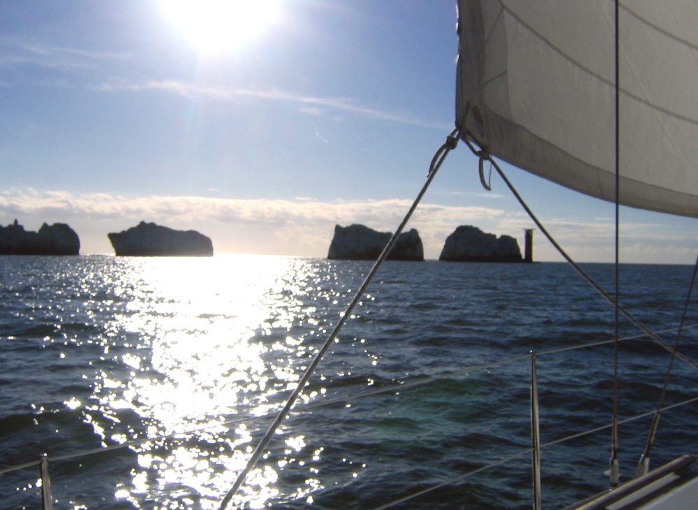 An evening sail by the Needles
