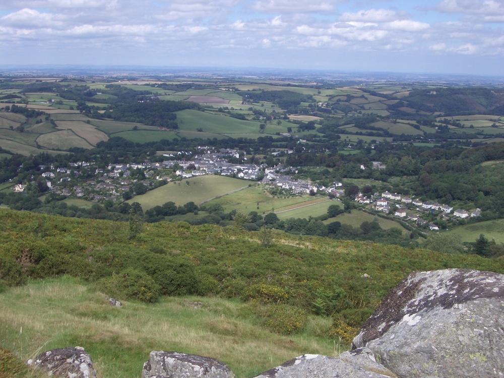 Photograph of Chagford from Meldon Hill